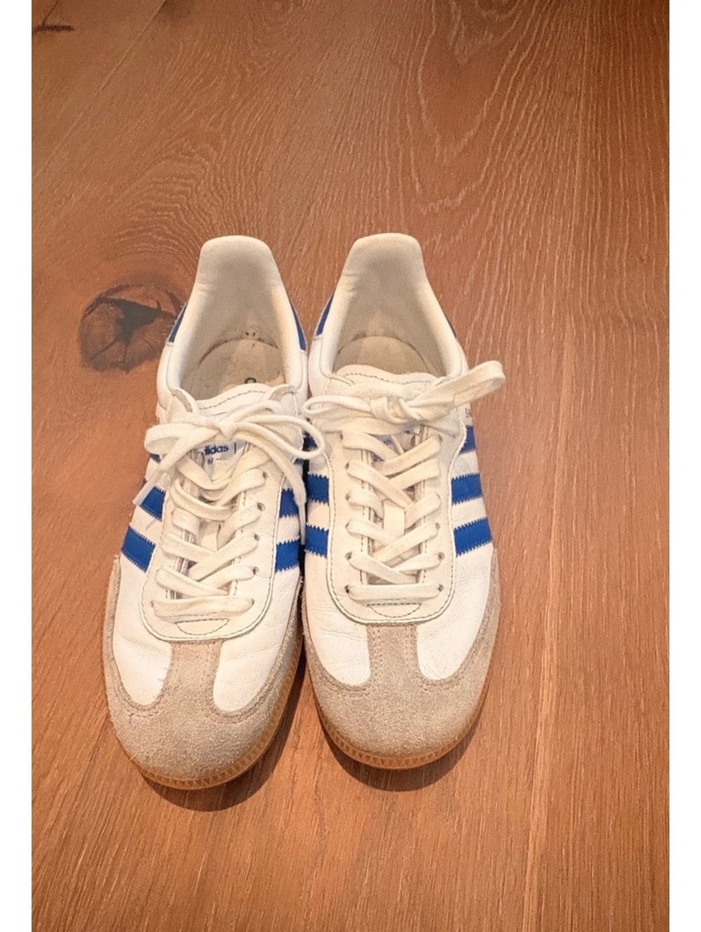 Adidas Sambas White Blue Low-Top Sneakers US Men 5 / Women 6